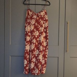 Abercrombie & Fitch Red Floral Midi Dress